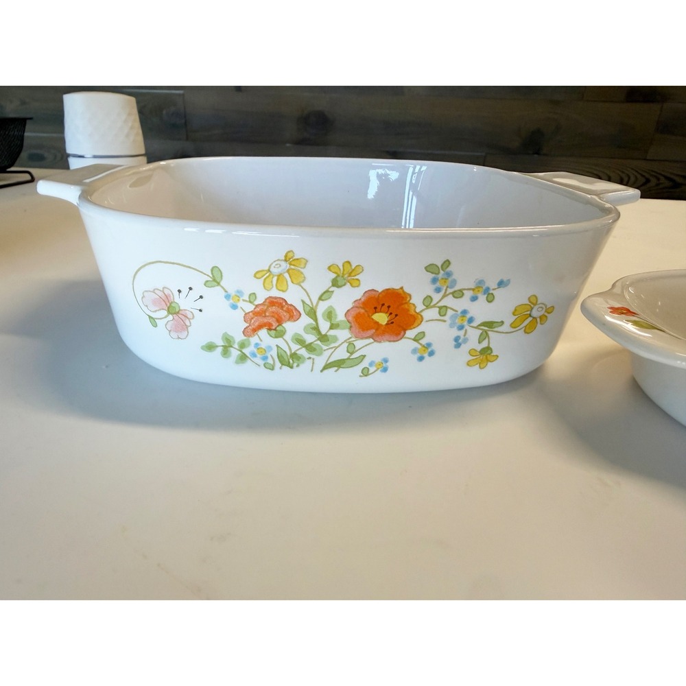 Vintage Corelle Wildflower Set: 1970s Floral Serving Dish - Picture 8 of 16